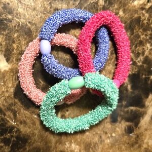 SET OF FOUR THICK HAIR SCRUNCHIES